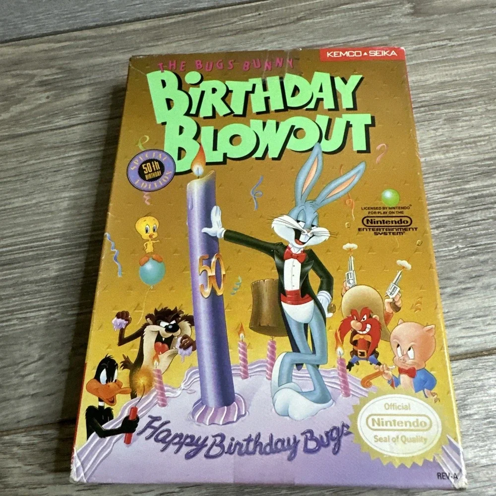 NES Nintendo The‎ Bugs Bunny Birthday Blowout Box  Manual CIB AUTHENTIC 1990